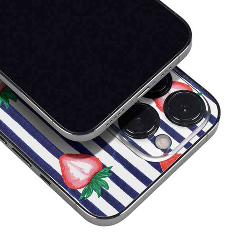 Bouffants and Broken Hearts Strawberries and Stripes iPhone 14 Pro Skin